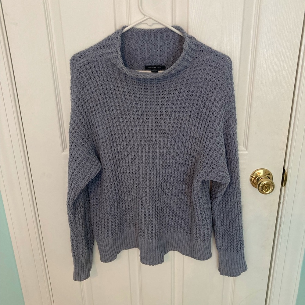 American Eagle Mock Turtleneck Blue Sweater